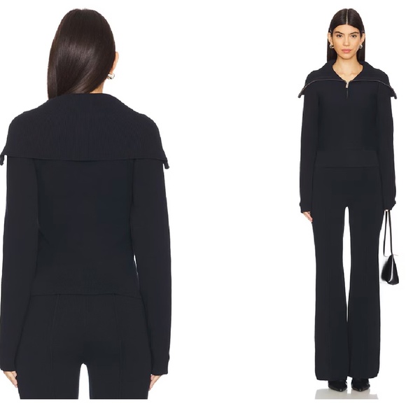 REMAIN Birger Christensen – Zipped Collar Jumper in Dark Blue XS/34 - Picture 2 of 11